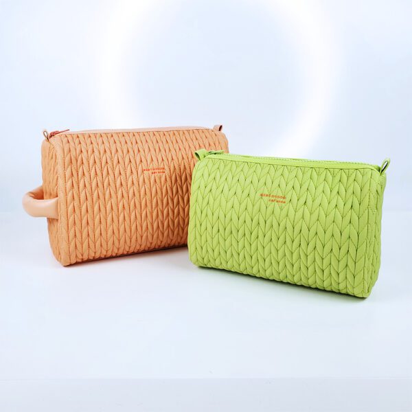 Fluorescent bright cotton cosmetic bag