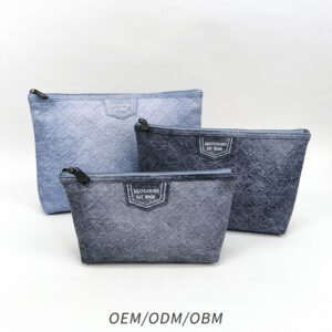 PU (denim-like) Makeup bags for men and women