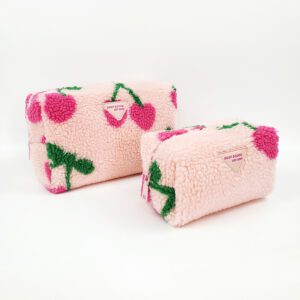 Big cherry patterned Teddy makeup bag.